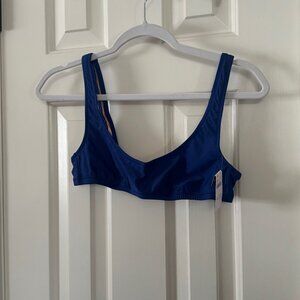 J Crew Womens Heritage Scoopneck Bikini Top BX611 Blue Size S Small New